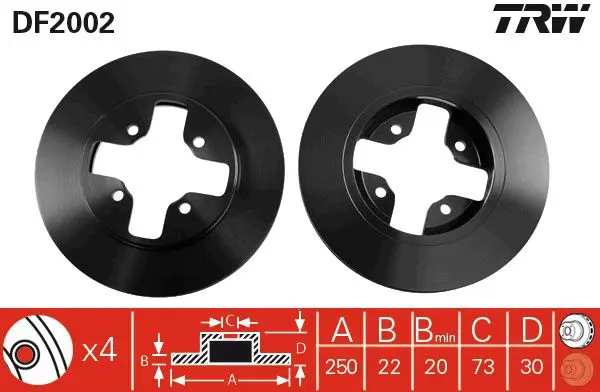 Handler.Part Brake disc TRW DF2002 1