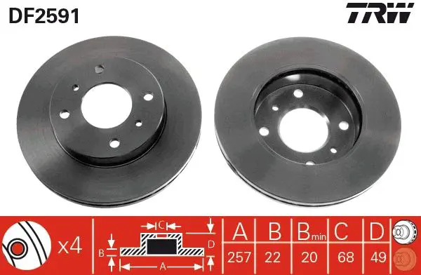 Handler.Part Brake disc TRW DF2591 1