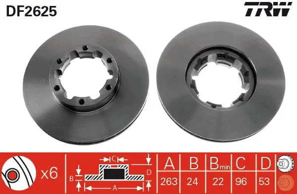 Handler.Part Brake disc TRW DF2625 1