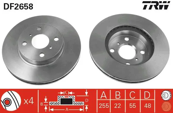 Handler.Part Brake disc TRW DF2658 1