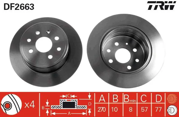 Handler.Part Brake disc TRW DF2663 1