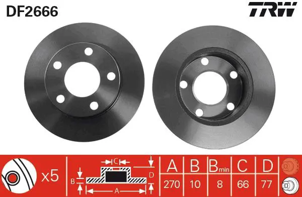 Handler.Part Brake disc TRW DF2666 1