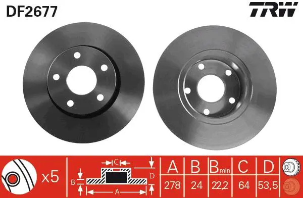 Handler.Part Brake disc TRW DF2677 1