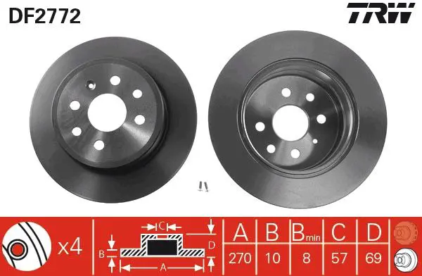 Handler.Part Brake disc TRW DF2772 1