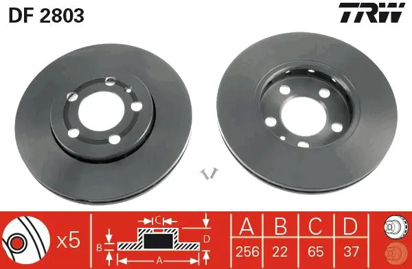 Handler.Part Brake disc TRW DF2803 1