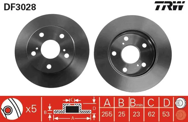 Handler.Part Brake disc TRW DF3028 1