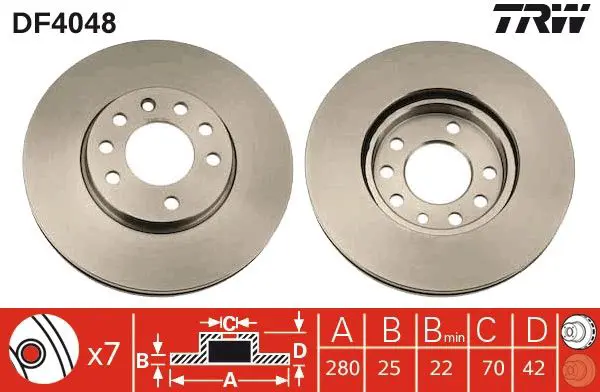 Handler.Part Brake disc TRW DF4048 1