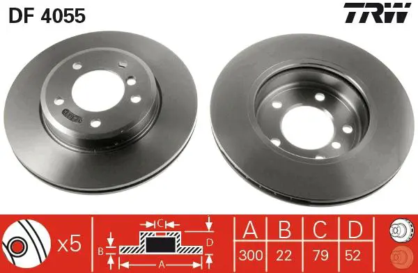 Handler.Part Brake disc TRW DF4055 1