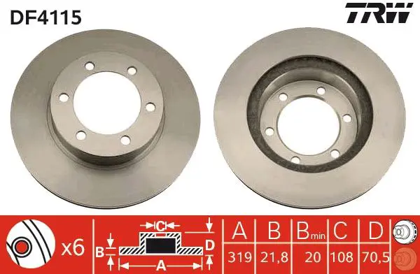 Handler.Part Brake disc TRW DF4115 1