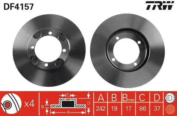 Handler.Part Brake disc TRW DF4157 1