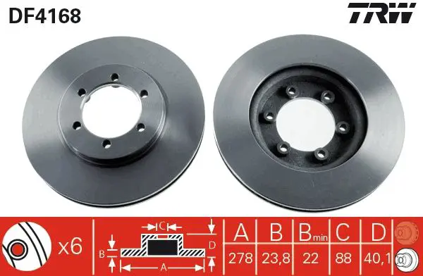 Handler.Part Brake disc TRW DF4168 1