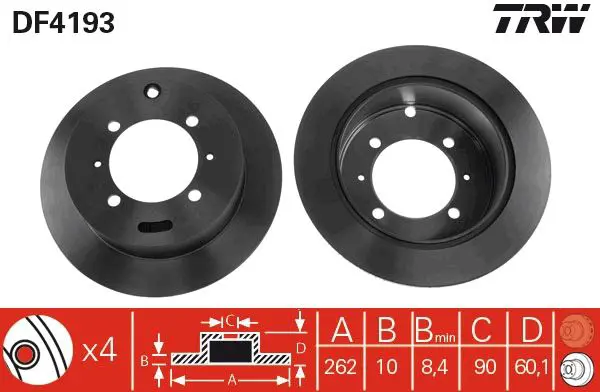 Handler.Part Brake disc TRW DF4193 1