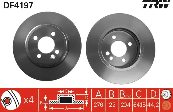 Handler.Part Brake disc TRW DF4197 1