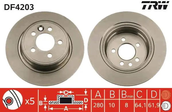 Handler.Part Brake disc TRW DF4203 1