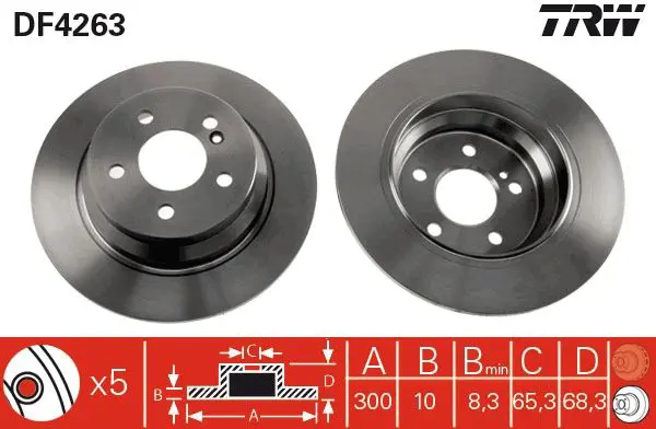 Handler.Part Brake disc TRW DF4263 1