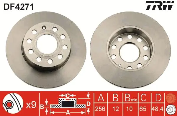 Handler.Part Brake disc TRW DF4271 1