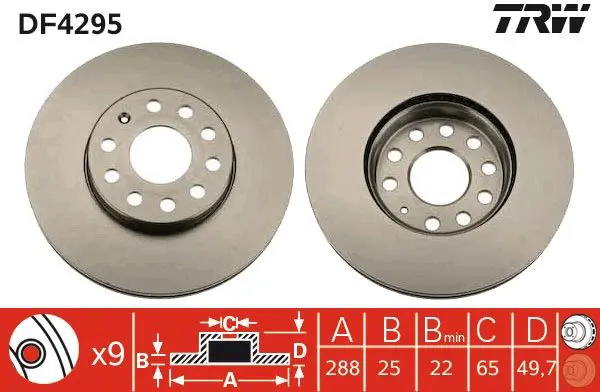 Handler.Part Brake disc TRW DF4295 1