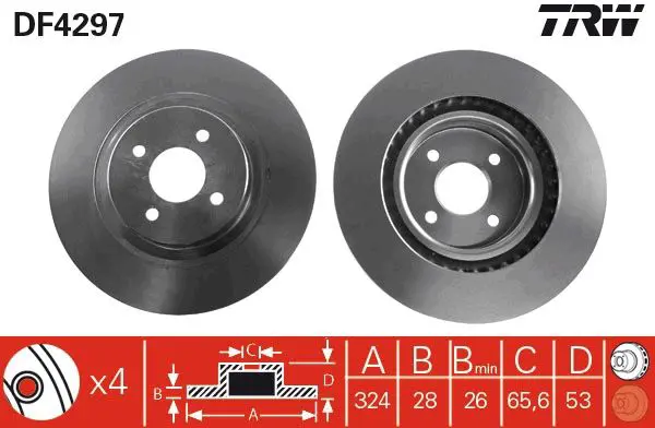 Handler.Part Brake disc TRW DF4297 1