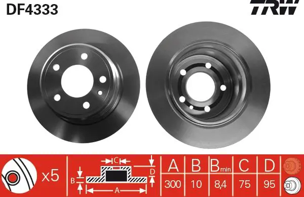 Handler.Part Brake disc TRW DF4333 1