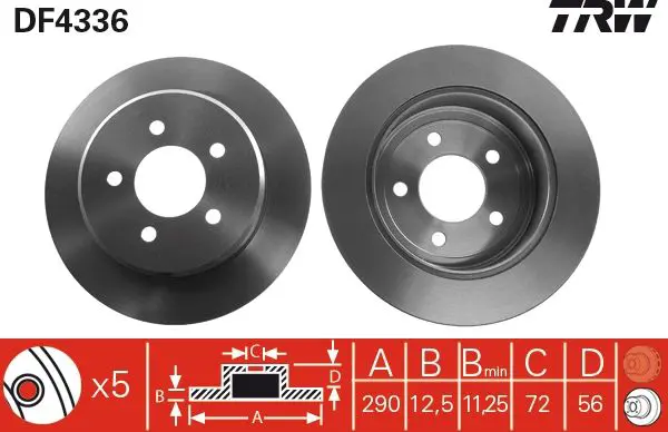 Handler.Part Brake disc TRW DF4336 1