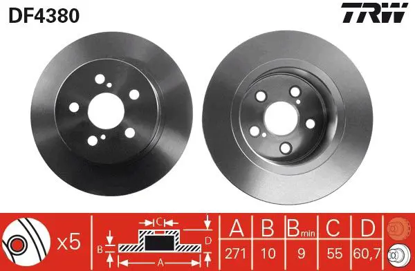 Handler.Part Brake disc TRW DF4380 1