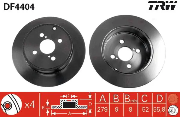 Handler.Part Brake disc TRW DF4404 1