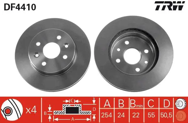 Handler.Part Brake disc TRW DF4410 1