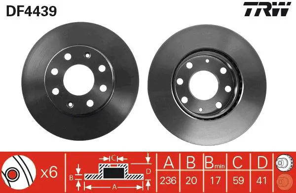 Handler.Part Brake disc TRW DF4439 1