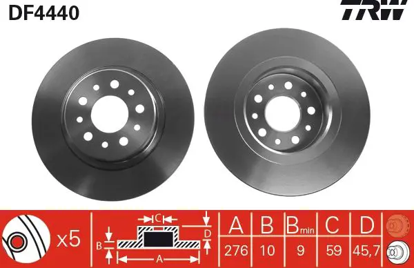 Handler.Part Brake disc TRW DF4440 1