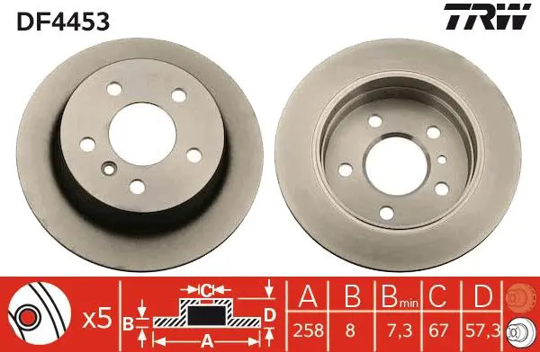 Handler.Part Brake disc TRW DF4453 1