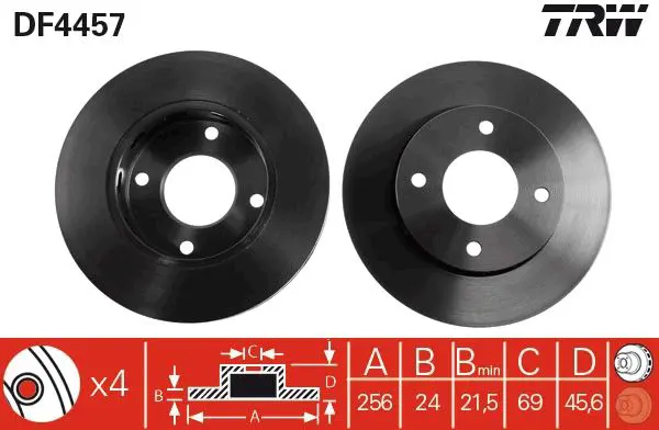 Handler.Part Brake disc TRW DF4457 1