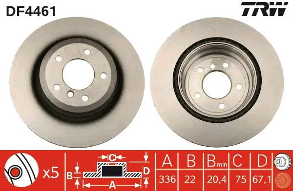 Handler.Part Brake Disc TRW DF4461 1