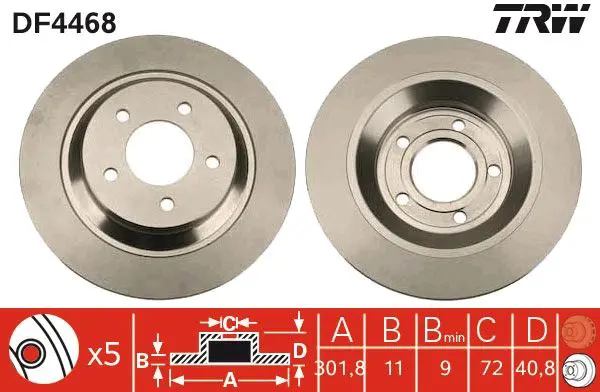 Handler.Part Brake disc TRW DF4468 1