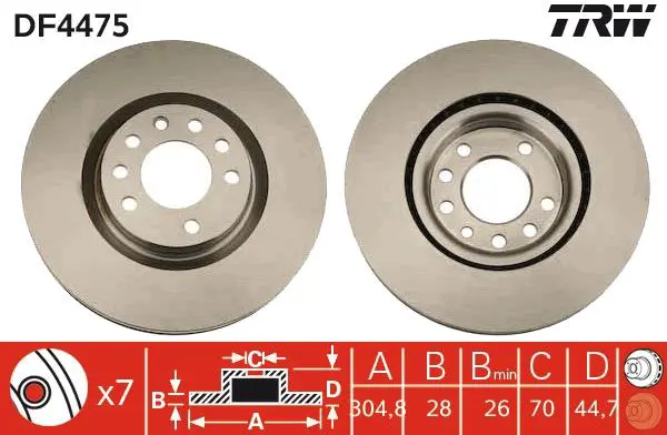 Handler.Part Brake disc TRW DF4475 1