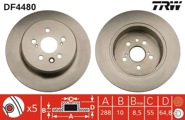 Handler.Part Brake disc TRW DF4480 1