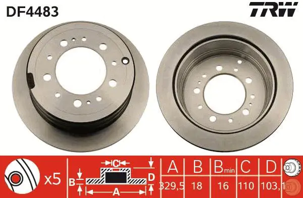 Handler.Part Brake disc TRW DF4483 1