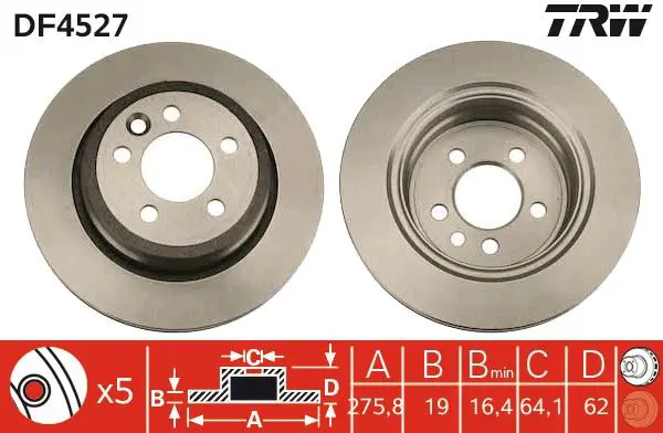 Handler.Part Brake disc TRW DF4527 1