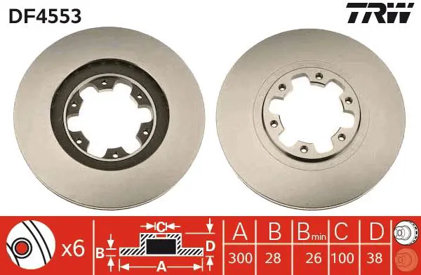 Handler.Part Brake disc TRW DF4553 1