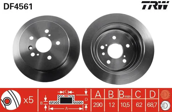 Handler.Part Brake disc TRW DF4561 1