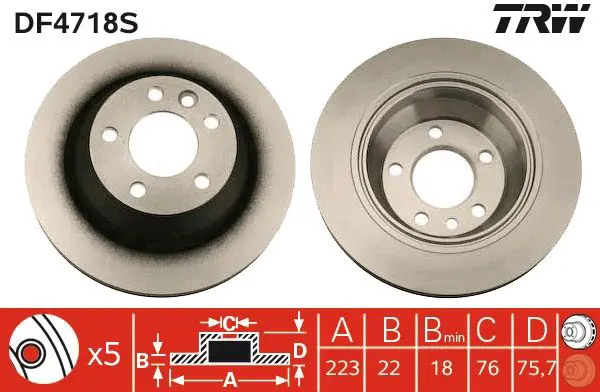 Handler.Part Brake disc TRW DF4718S 1