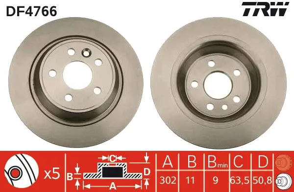 Handler.Part Brake disc TRW DF4766 1