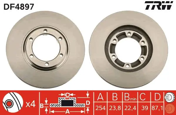 Handler.Part Brake disc TRW DF4897 1