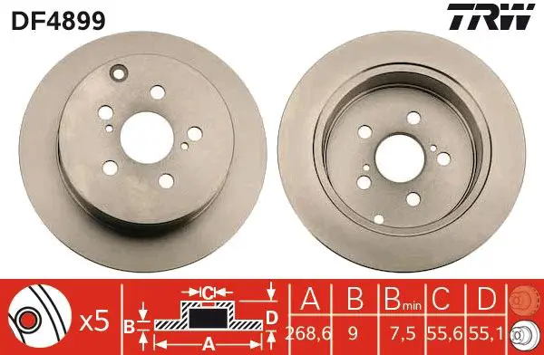 Handler.Part Brake disc TRW DF4899 1