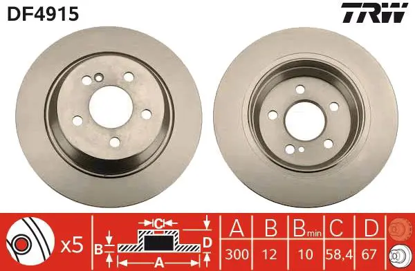 Handler.Part Brake disc TRW DF4915 1