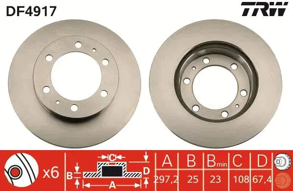 Handler.Part Brake disc TRW DF4917 1