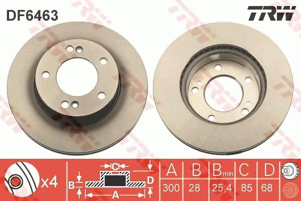 Handler.Part Brake disc TRW DF6463 1