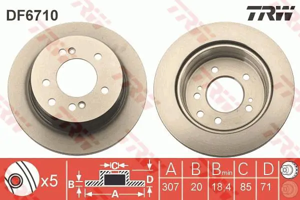 Handler.Part Brake disc TRW DF6710 1