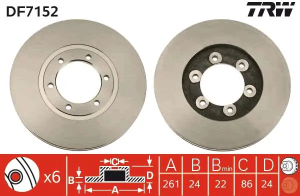 Handler.Part Brake disc TRW DF7152 1