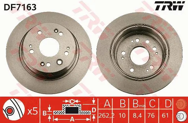 Handler.Part Brake disc TRW DF7163 1