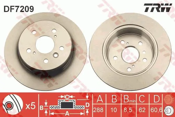 Handler.Part Brake disc TRW DF7209 1